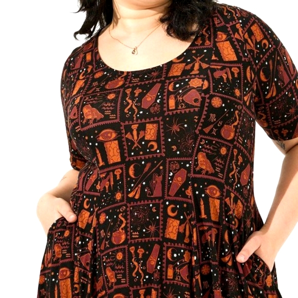 ❤️NWT VINTAGE TORRID DISNEY HOCUS POCUS DRESS SUPER SOFT - ELBOW SLEEVE SIZE 2X - Picture 4 of 12